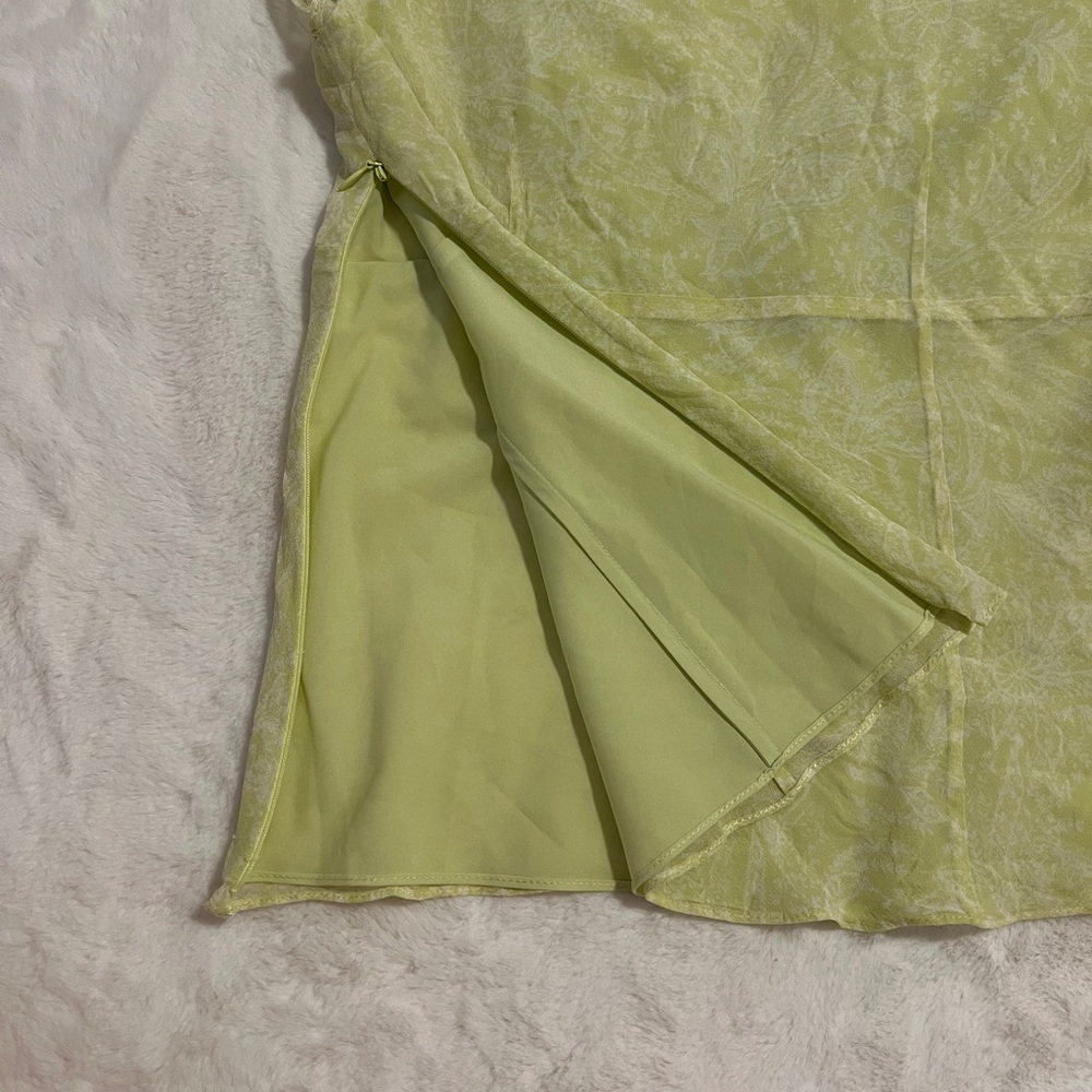 Ann Taylor Light Green Sheer V-Neck Blouse - Picture 6 of 6